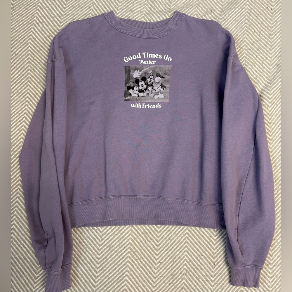 Moussy Lavender Graphic Sweatshirt - "Good Times Go Better"